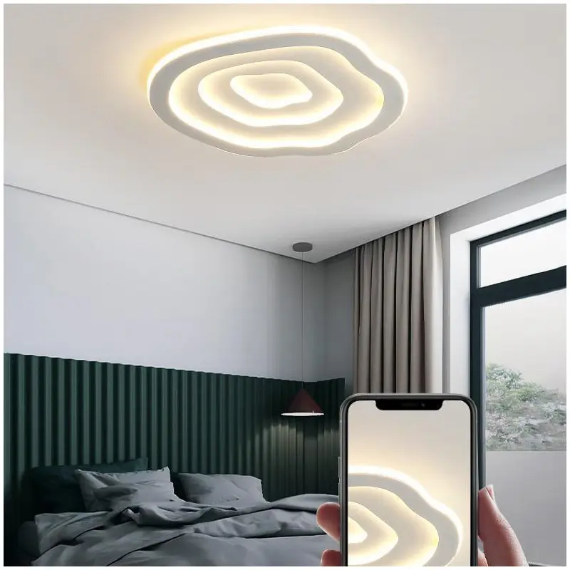 Modern Minimalist Multi-Layer Cloudy Iron Acrylic LED Flush Mount Ceiling Light For Living Room