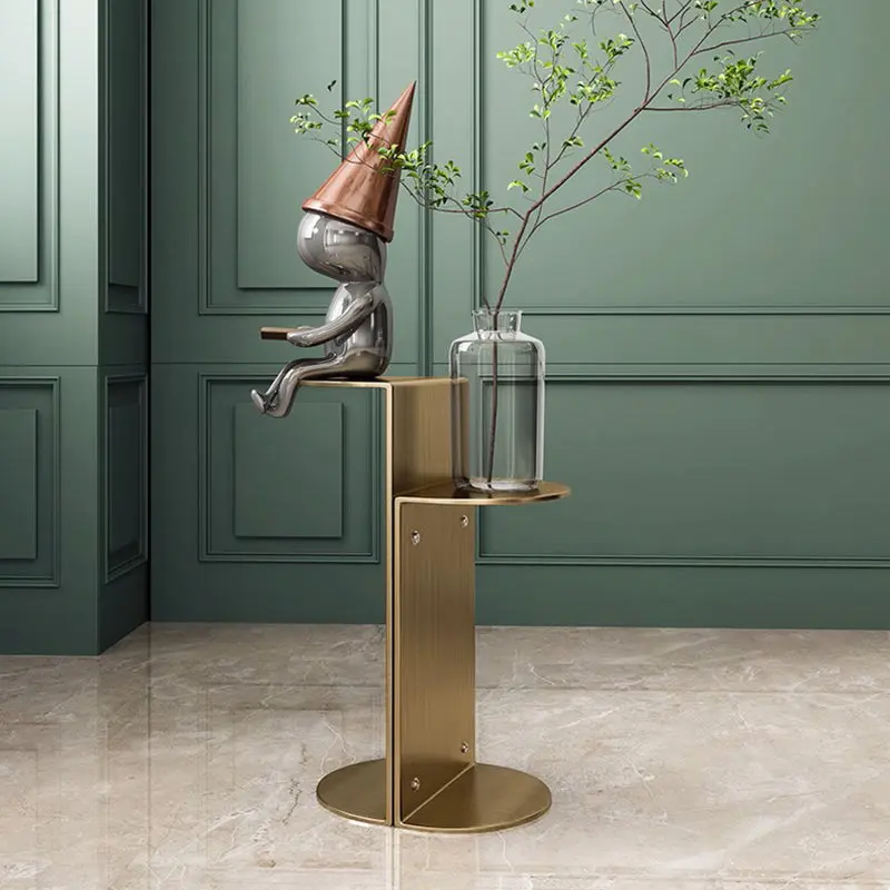 Contemporary Industrial Arc Rectangular Stainless Steel End Table 3-Tier For Living Room