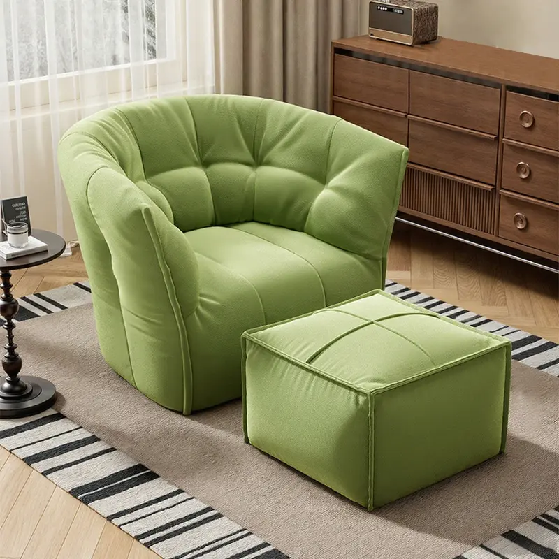 Contemporary Nordic Square U-Shaped Metal Velvet Sponge Accent Chair Backrest Armrests For Living Room