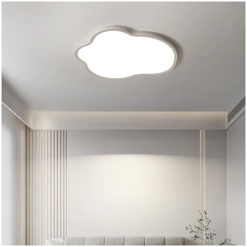 Modern Minimalist ABS Iron Cloud-Shaped LED Flush Mount Ceiling Light For Bedroom
