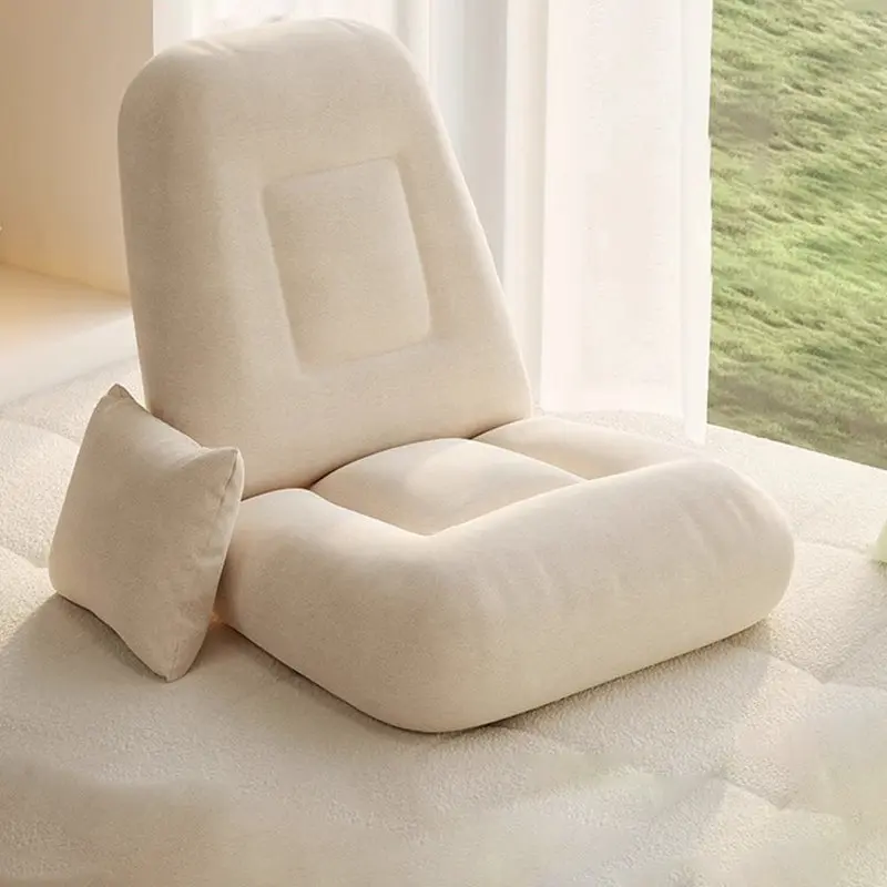 Modern Minimalist Adjustable Square Iron Sponge Tech Fabric Accent Chair Backrest Armless For Living Room