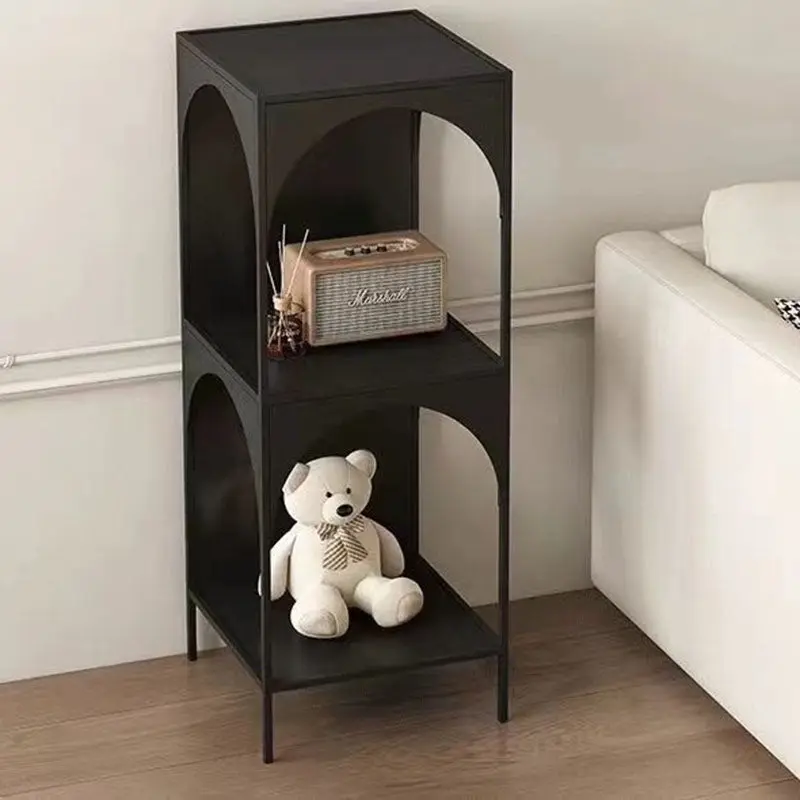 Modern Minimalist Iron Square Side Table 3-Tier For Living Room