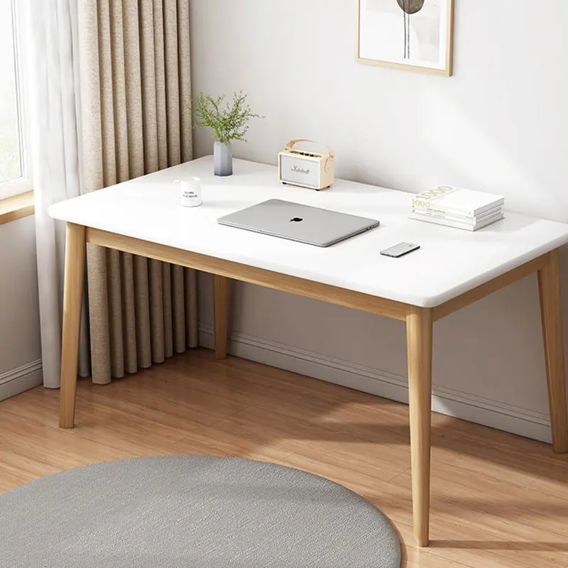 Modern Minimalist Rectangular Medium Density Fiberboard Solid Wood Side Table 1-Tier For Living Room