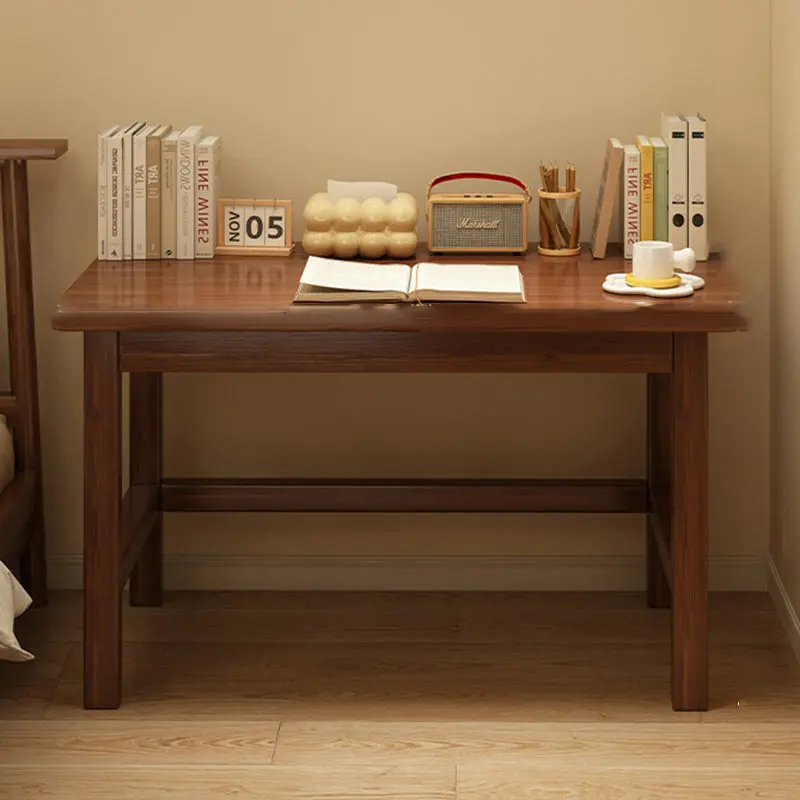 Modern Minimalist Rectangular Pine Wood End Table 1-Tier For Living Room