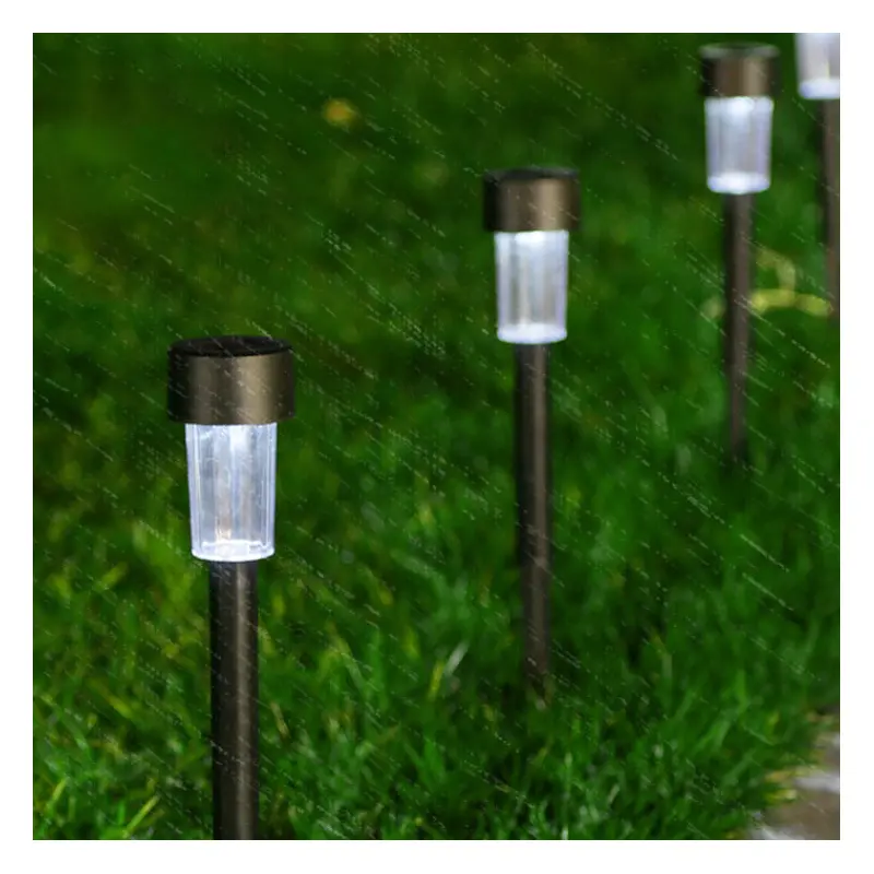 Modern Minimalist Waterproof Solar Cylinder Plastic Stainless Steel LED Landscape Light For Garden