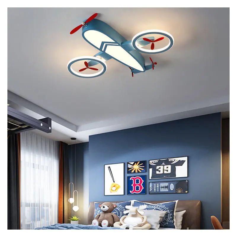 Contemporary Creative Acrylic Cartoon Airplane LED Kids Flush Mount Ceiling Light For Living Room