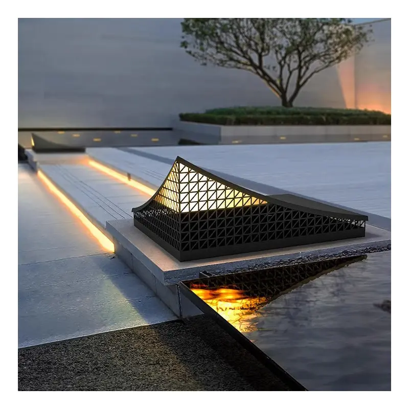 Contemporary Industrial Hollow Out Stainless Steel PC LED Lawn Landscape Light For Outdoor Patio