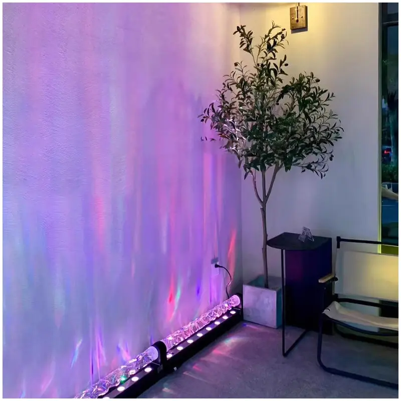 Modern Art Deco Dynamic Water Pattern Rectangle Cylinder Aluminum Acrylic LED Standing Floor Lamp For Living Room