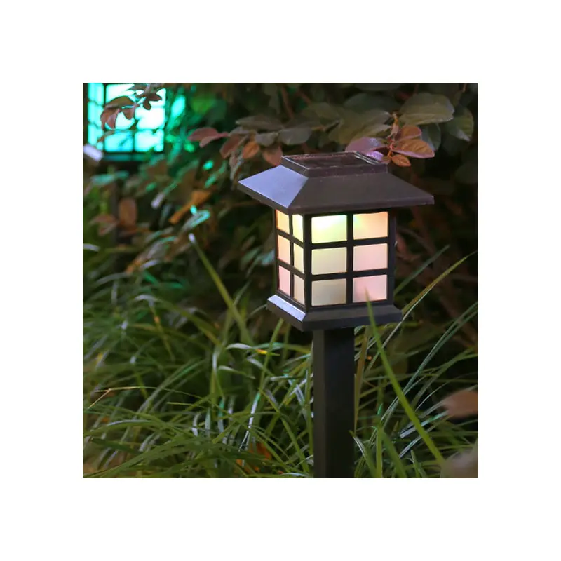 Traditional Rustic Waterproof Solar House ABS LED Outdoor Landscape Light For Garden