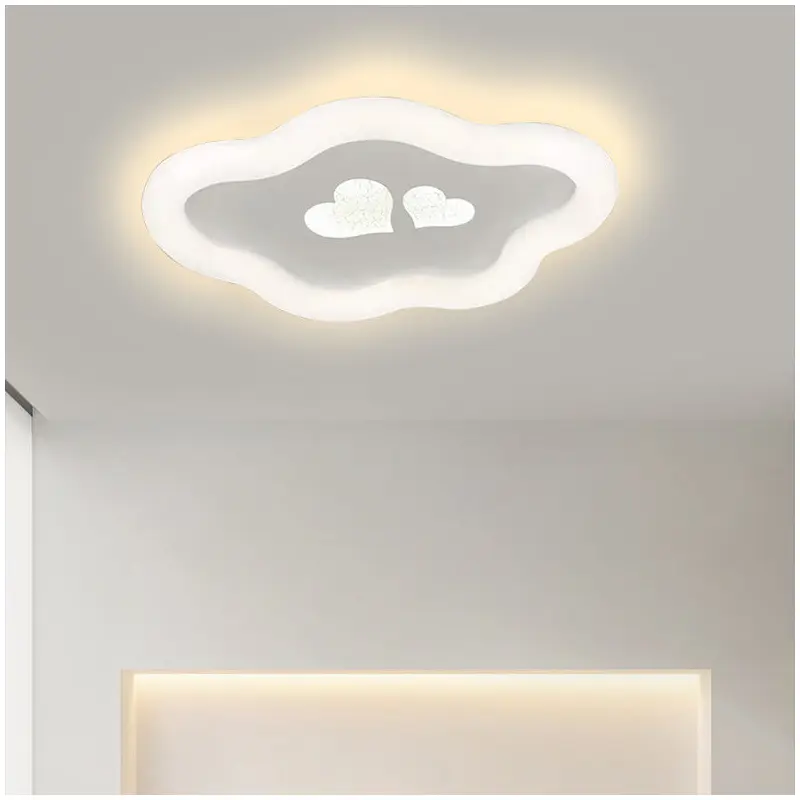 Contemporary Creative Irregular Round Heart Star Apple Iron Plastic LED Flush Mount Ceiling Light For Living Room