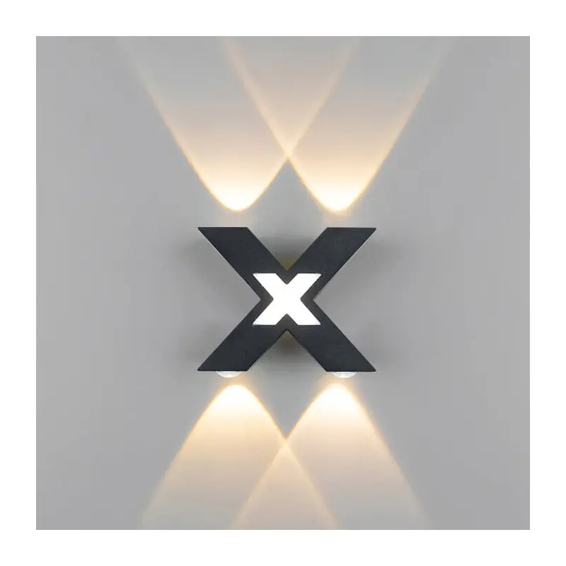 Modern Minimalist Waterproof X-Shape Aluminum LED Wall Sconce Lamp For Outdoor Patio