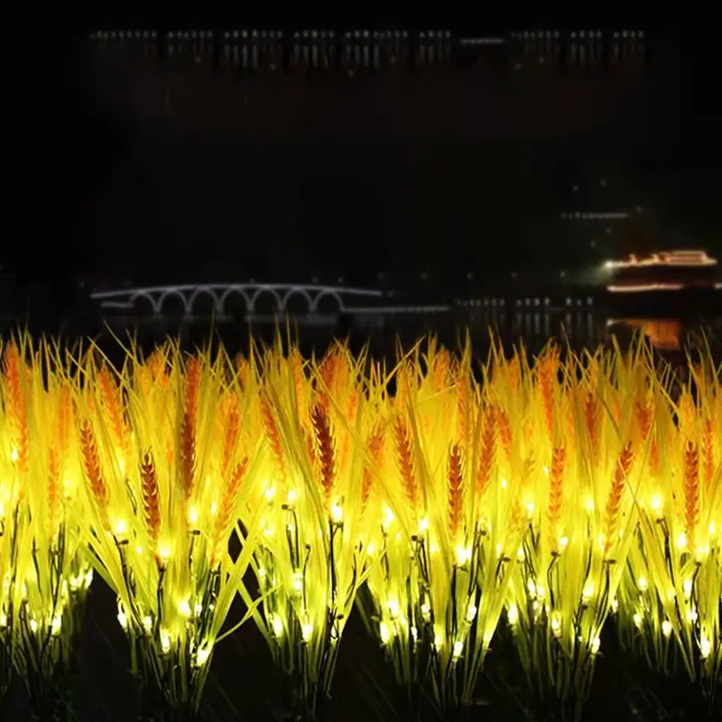 Contemporary Creative Imitation Wheat Ears LED Solar Waterproof Insert Lawn Landscape Light For Outdoor Patio