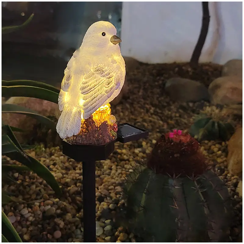 Contemporary Creative Resin Birdie LED Solar Waterproof Lawn Insert Light For Outdoor Patio