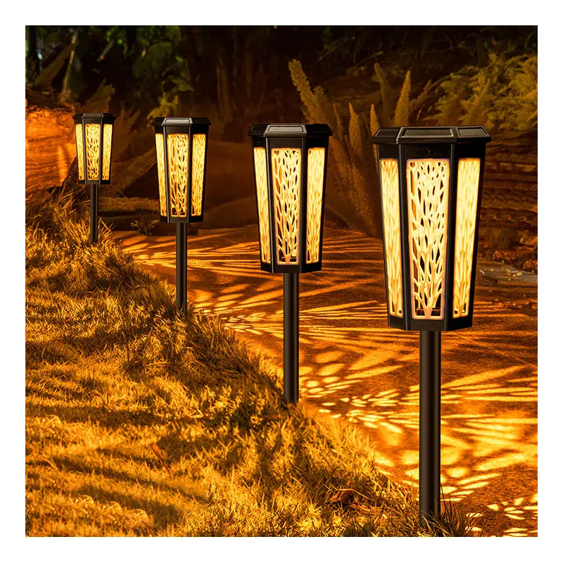 Contemporary Industrial Solar Hexagonal Plastic LED Lawn Insert Light For Outdoor Patio