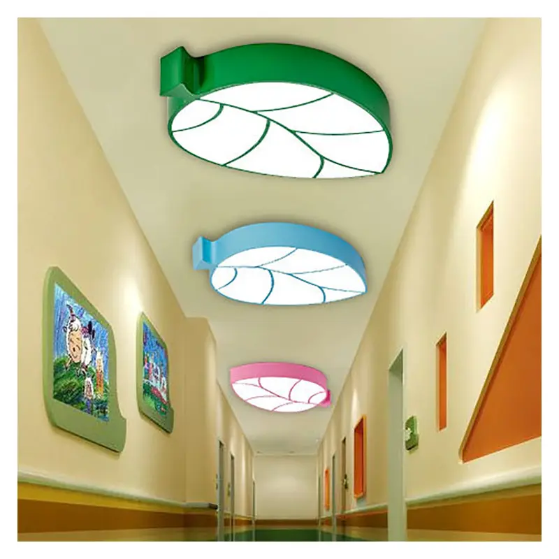 Modern Simplicity Kids Metal Acrylic Foliage Elliptical LED Flush Mount Ceiling Light For Bedroom