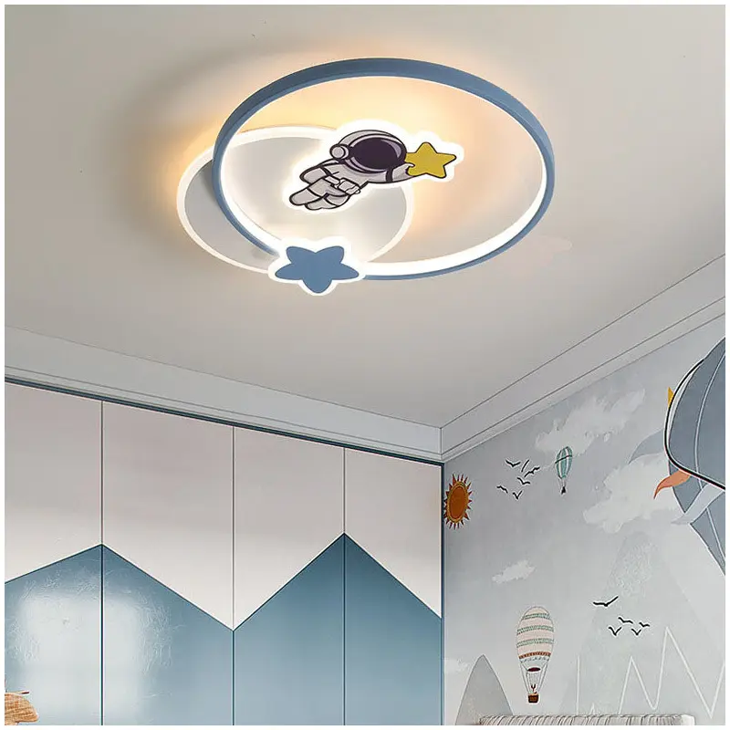 Contemporary Creative Acrylic Airplane Iron LED Flush Mount Ceiling Light For Bedroom