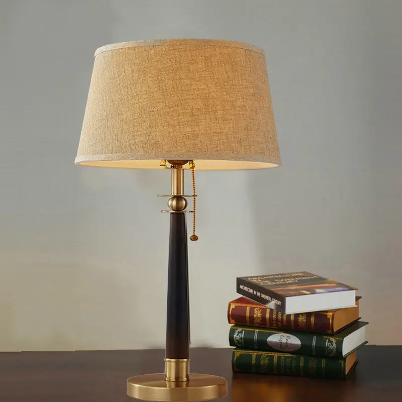Contemporary Luxury Iron Fabric Round 1-Light Table Lamp For Bedroom
