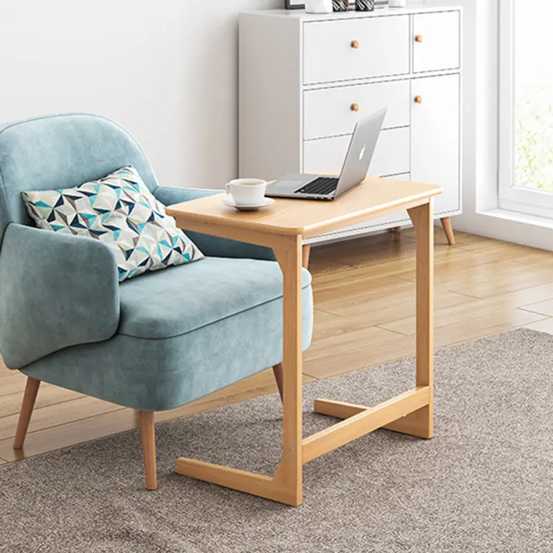 Modern Minimalist Rectangular Medium Density Fiberboard End Table 2-Leg For Living Room