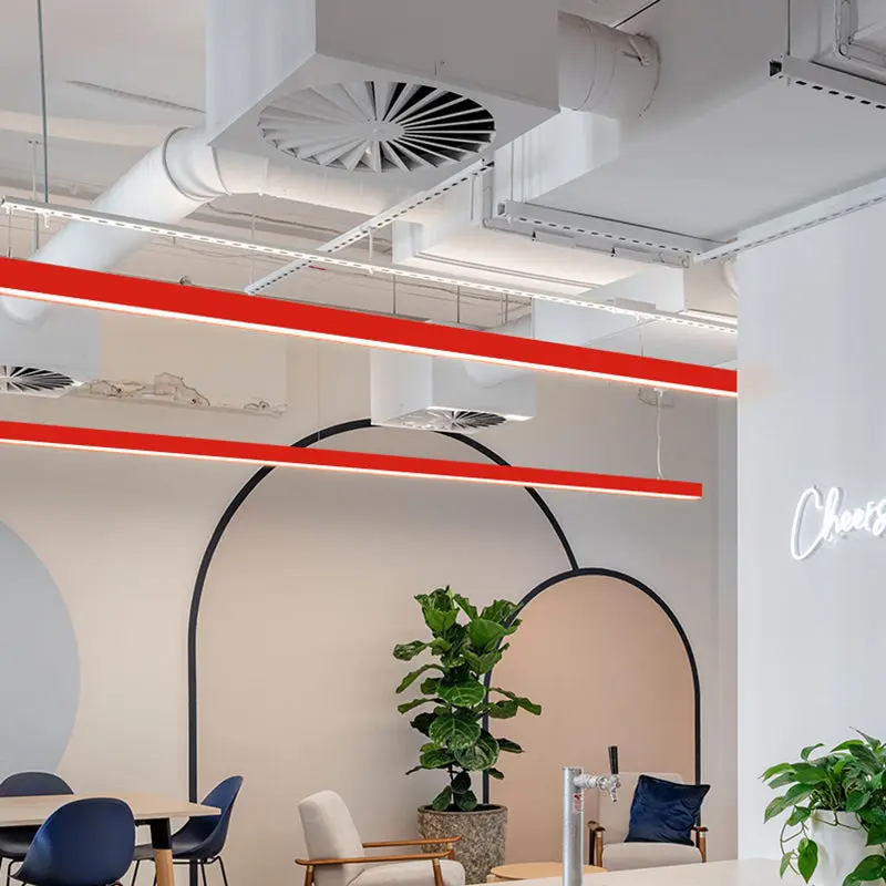 Eye-Care & Anti-Glare Aluminum LED Chandeliers - Minimalist Linear Pendant Light For Home Office