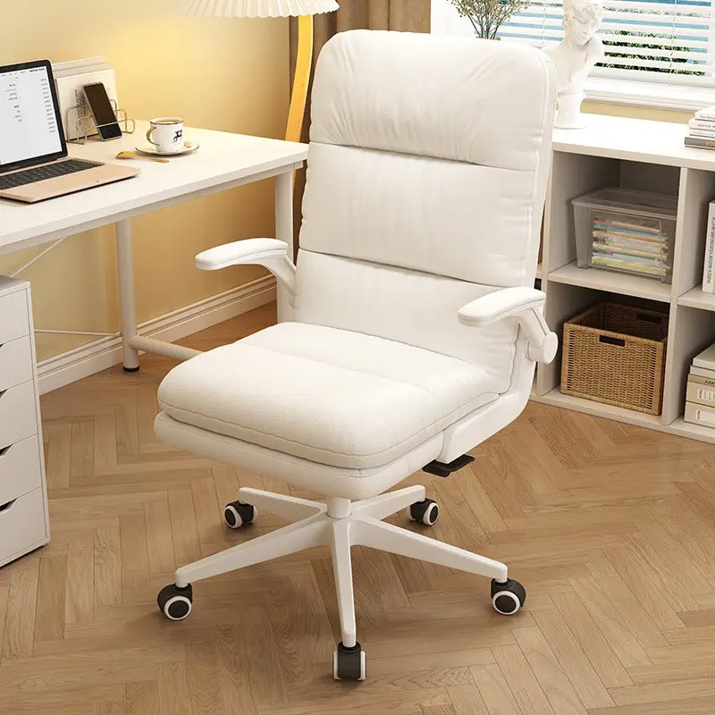 Modern Minimalist Rectangular Nappa Leather Nylon Desk Chair Backrest Armrest For Home Office