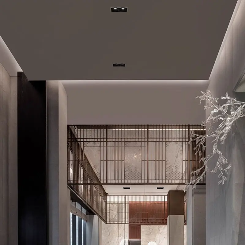 Recessed Aluminum LED Downlight - Industrial Round Square Rectangular Flush Mount Lighting For Living Room