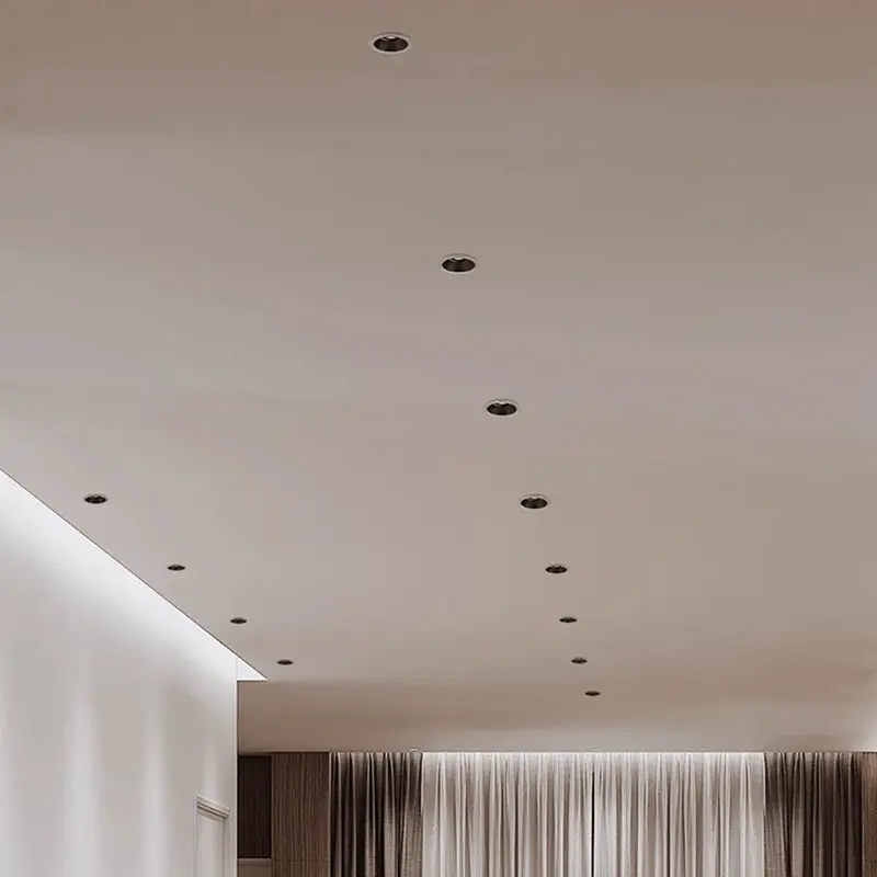 Recessed Aluminum LED Spotlight - Minimalist Cylinder Flush Mount Lighting For Living Room