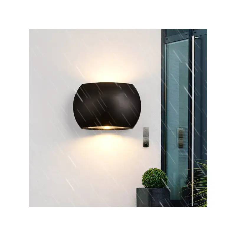 Contemporary Industrial Semicircle Aluminum LED Outdoor Wall Sconce Lamp For Garden