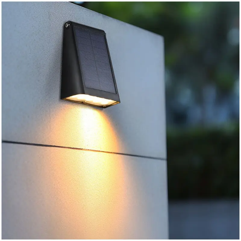 Modern Minimalist Solar Rectangular Trapezoidal ABS PC LED Wall Sconce Lamp For Garden