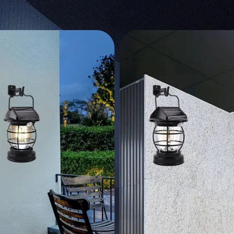 Contemporary Industrial ABS Human Body Sensing LED Solar Outdoor Light Camping Light For Outdoor Patio