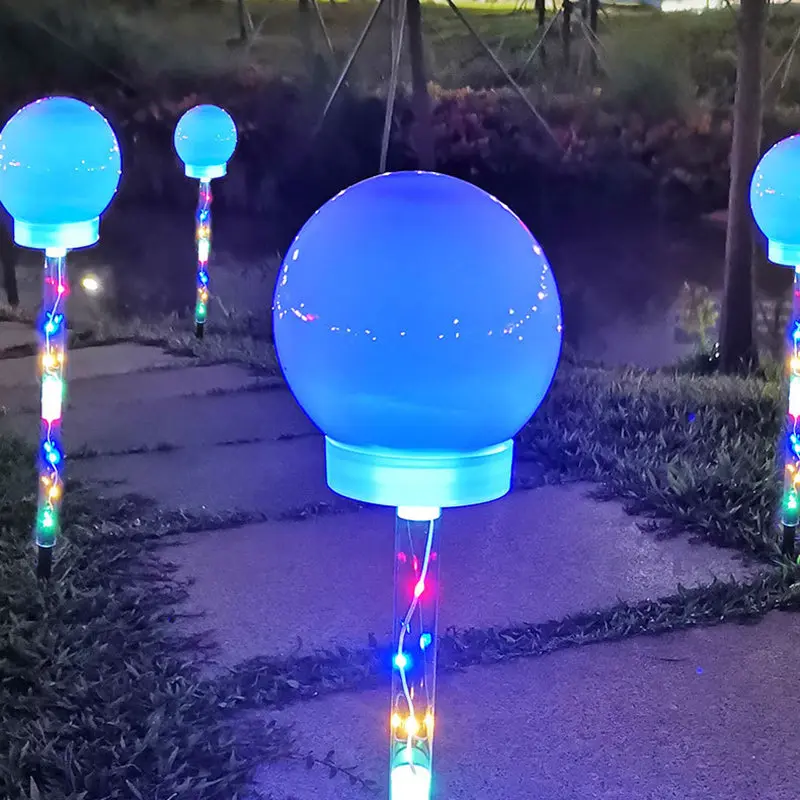 Contemporary Industrial Globe Ball Solar Waterproof LED Lawn Insert Light For Outdoor Patio