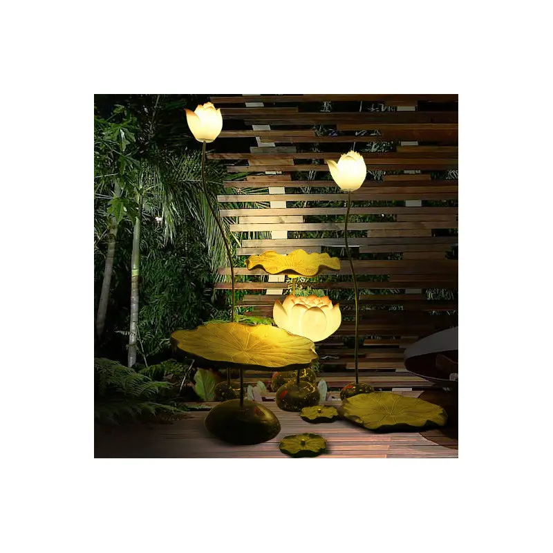 Modern Art Deco Lotus Flower Round Iron Resin 1-Light Standing Floor Lamp For Bedroom