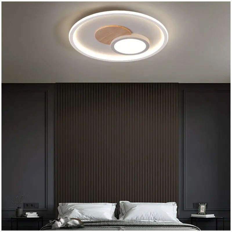 Modern Simplicity Aluminum Acrylic Round LED Flush Mount Ceiling Light For Bedroom