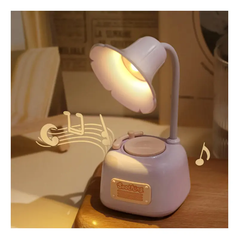Contemporary Creative Gramophone With Music USB LED Table Lamp For Bedroom