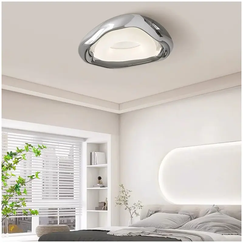 Contemporary Creative Irregular Triangle PE Resin LED Flush Mount Ceiling Light For Living Room