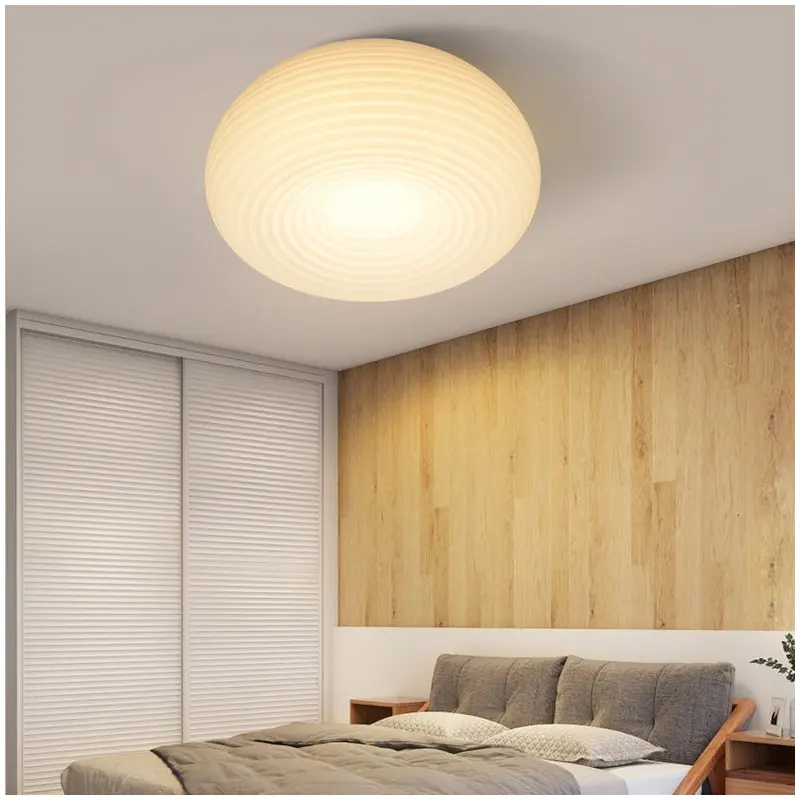 Contemporary Creative Iron Acrylic Round Ball LED Flush Mount Ceiling Light For Bedroom