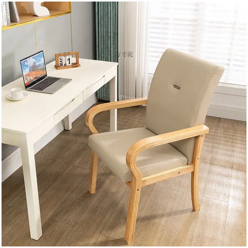 Contemporary Creative Cat Scratch Resistant Leather Solid Wood Curved Rectangular Accent Chair Backrest And Armrests For Living Room