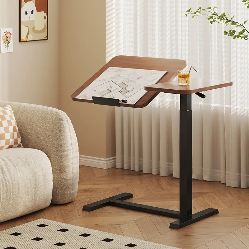 Modern Minimalist Rectangular Particle Board Carbon Steel Side Table 1-Tier For Living Room