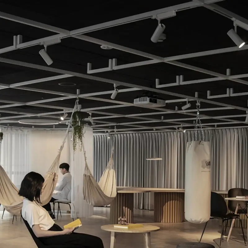 Adjustable Aluminum LED Track Spotlight - Minimalist Rotation Cylinder Semi-Flush Mount Ceiling Light For Home Office