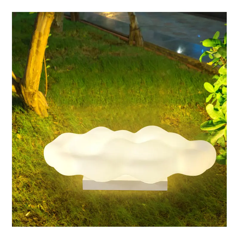 Contemporary Creative Carbon Steel PE Cloud-Shaped 2/3-Light Outdoor Light For Garden