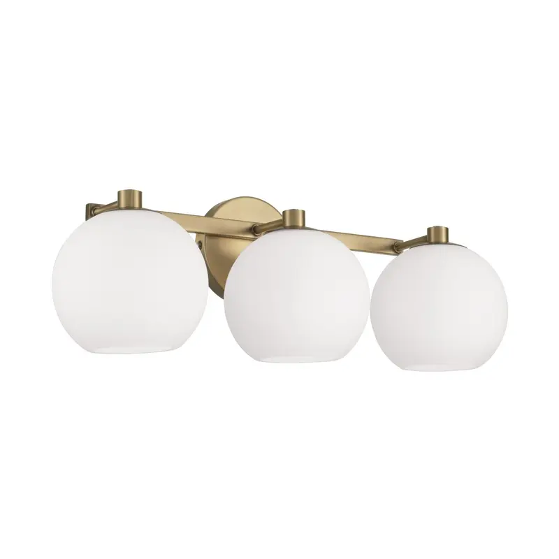 Ansley Three Light Vanity Aged Brass
