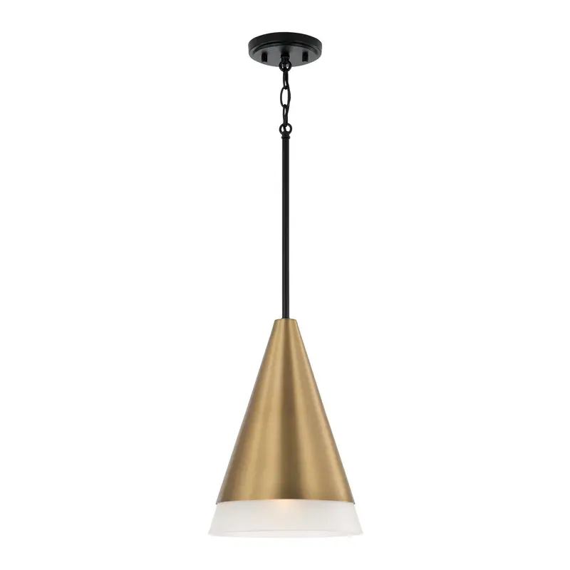 Avant One Light Pendant Aged Brass and Black
