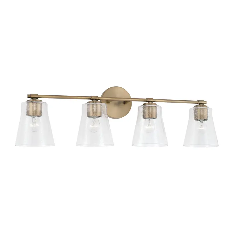 Baker Four Light Vanity Aged Brass
