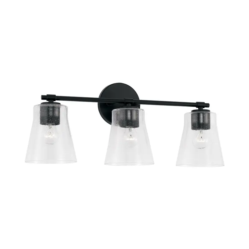 Baker Three Light Vanity Matte Black