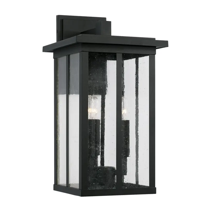 Barrett Three Light Outdoor Wall Lantern Black