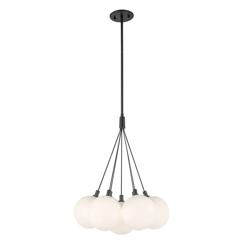 Bolla LED Chandelier Black/Opal Glass