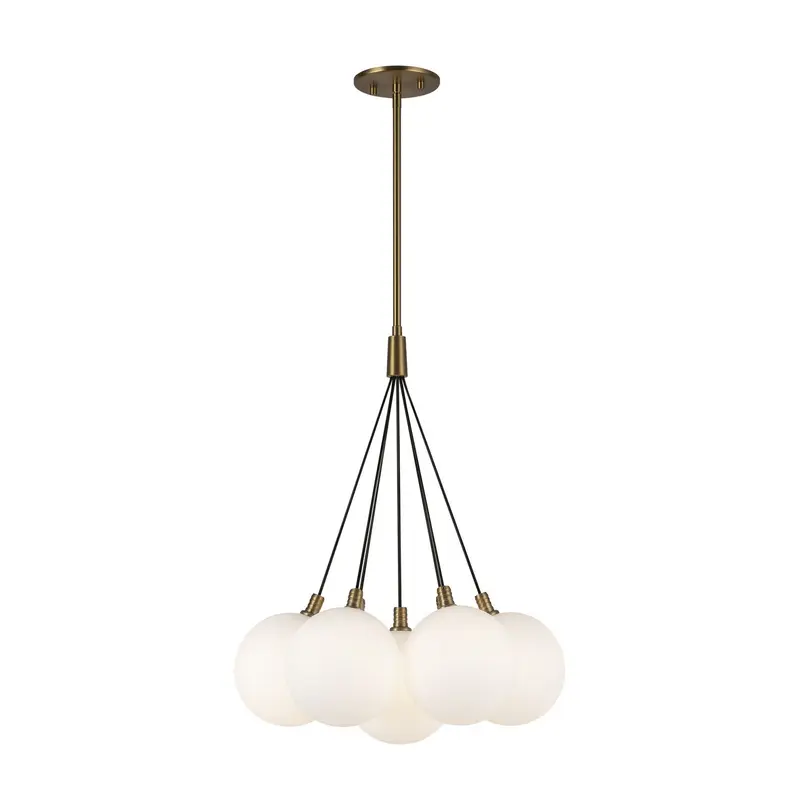 Bolla LED Chandelier Brushed Gold/Opal Glass