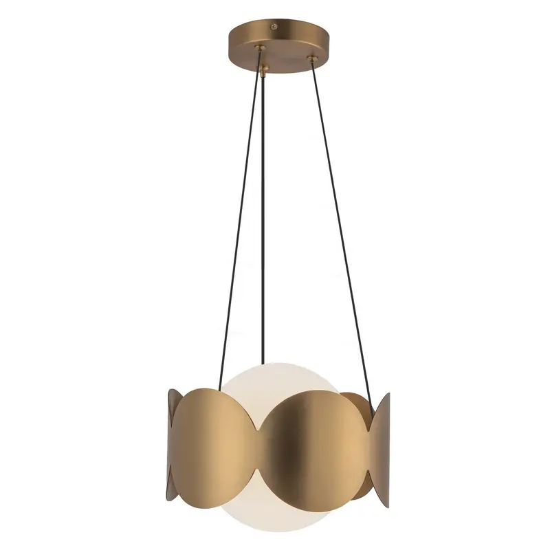 Ciel One Light Chandelier Brushed Gold/Opal Glass