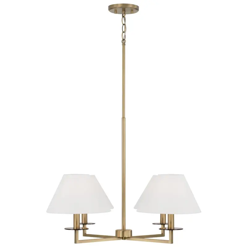 Gilda Four Light Chandelier Aged Brass