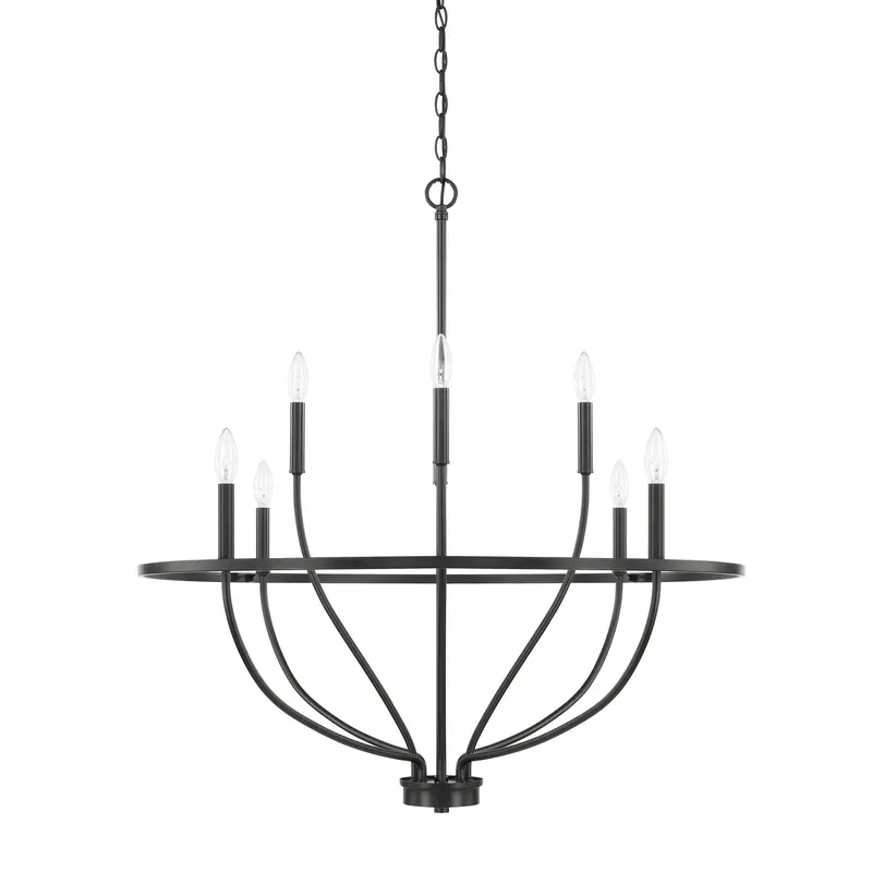 Greyson Eight Light Chandelier Matte Black