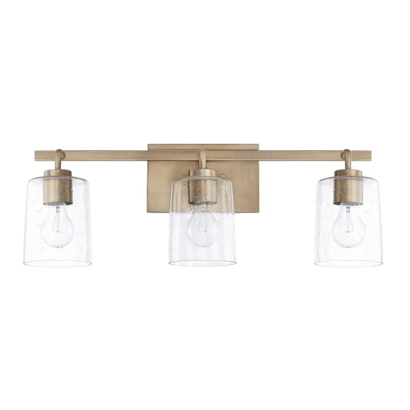 Greyson Three Light Vanity Aged Brass